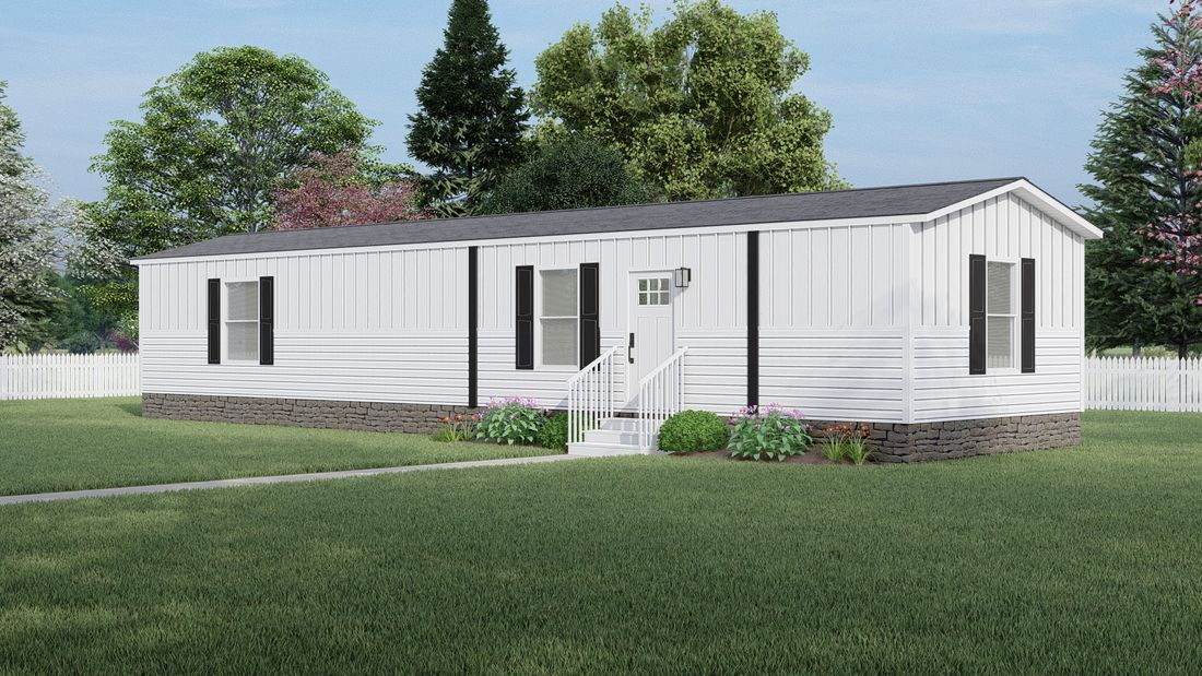 The LEWIS 6016-1056 Exterior. This Manufactured Mobile Home features 2 bedrooms and 2 baths.