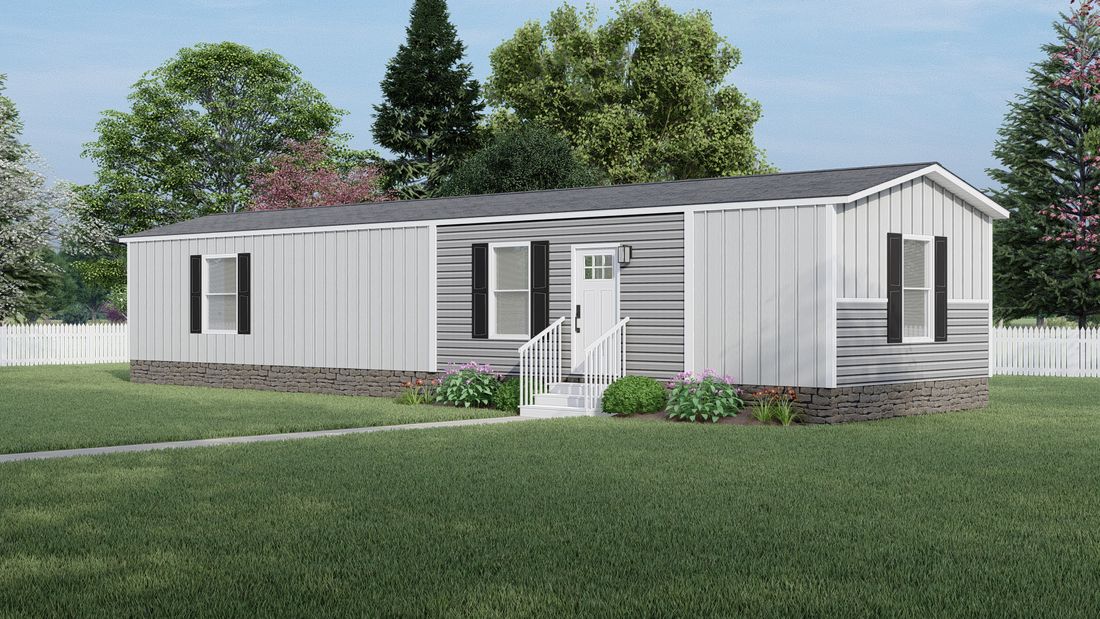 The LEWIS 6016-1056 Exterior. This Manufactured Mobile Home features 2 bedrooms and 2 baths.