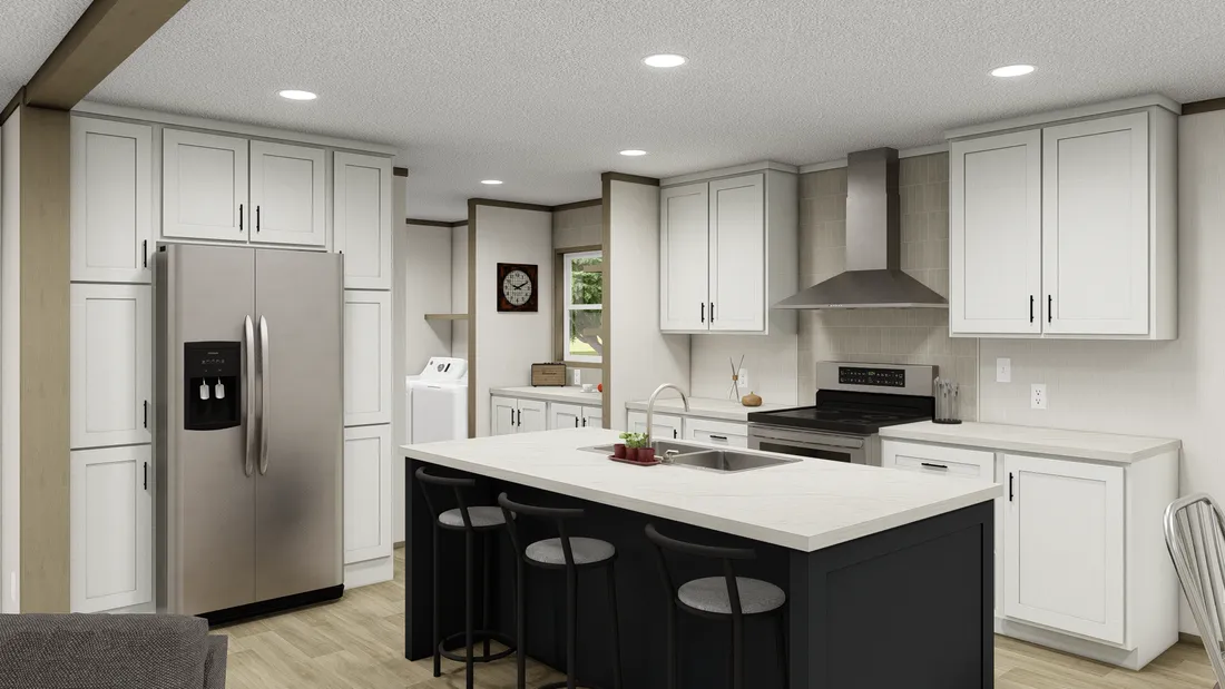 The RIO 5628-2302 Kitchen. This Manufactured Mobile Home features 3 bedrooms and 2 baths.