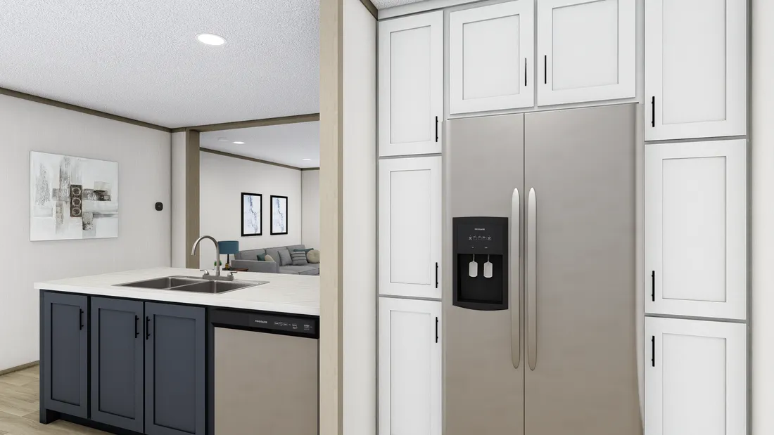The DRAKE 4028-1140 Kitchen. This Manufactured Mobile Home features 3 bedrooms and 2 baths.