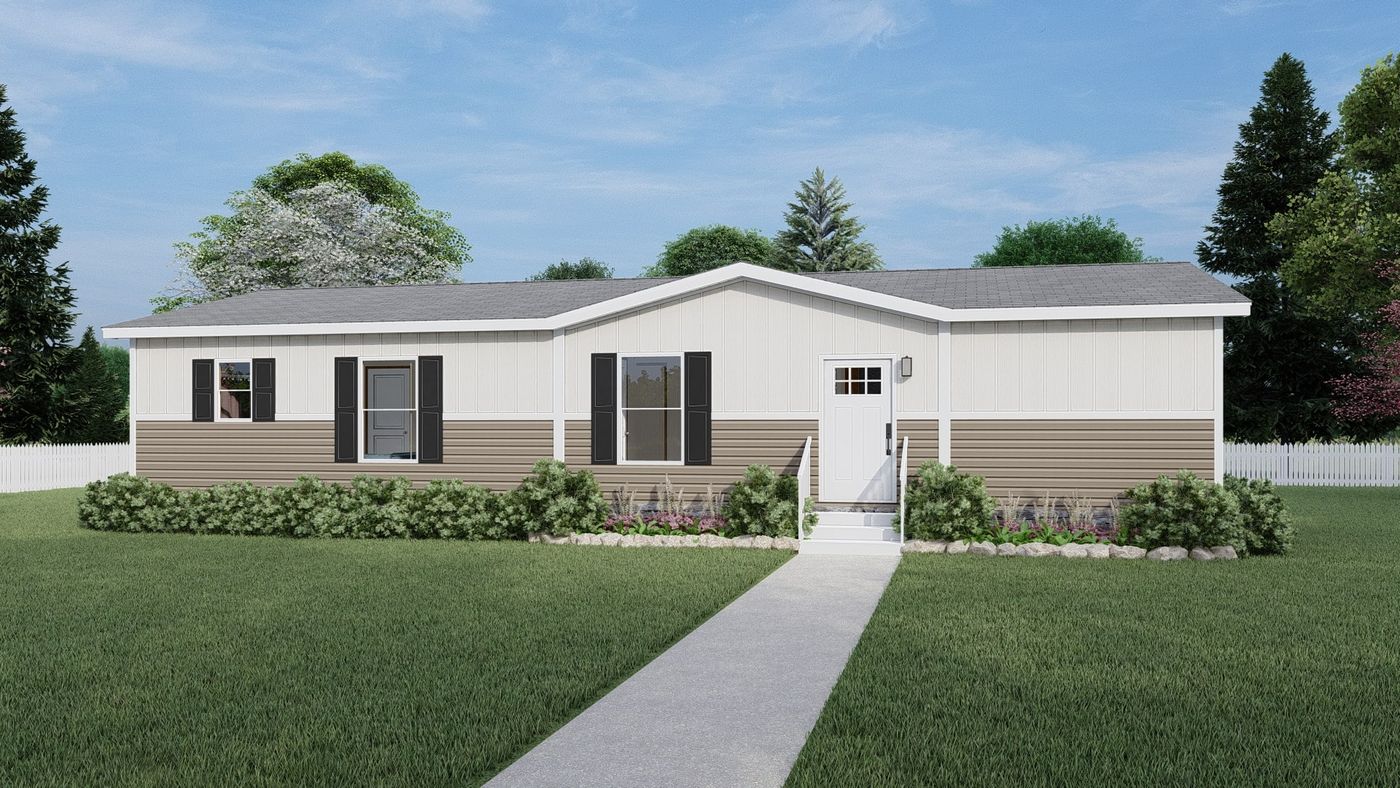 Southern Ranch - Clay. The COOK Exterior. This Manufactured Mobile Home features 3 bedrooms and 2 baths.