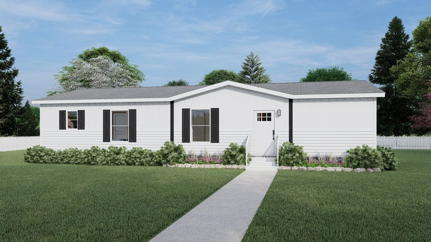 Southern Ranch - White. The COOK Exterior. This Manufactured Mobile Home features 3 bedrooms and 2 baths.