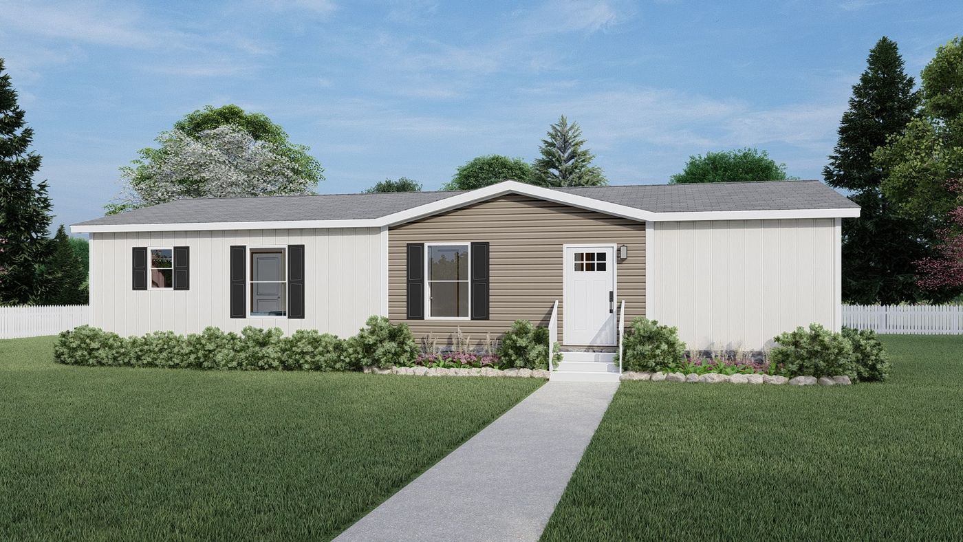 Colonial - Clay. The COOK Exterior. This Manufactured Mobile Home features 3 bedrooms and 2 baths.