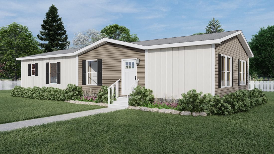 The COOK 5228-1152 Exterior. This Manufactured Mobile Home features 3 bedrooms and 2 baths.