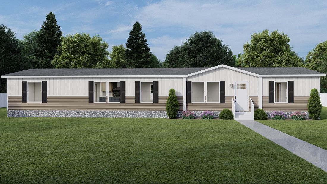 The NEW RAINIER 7628-2303 Exterior. This Manufactured Mobile Home features 4 bedrooms and 3 baths.