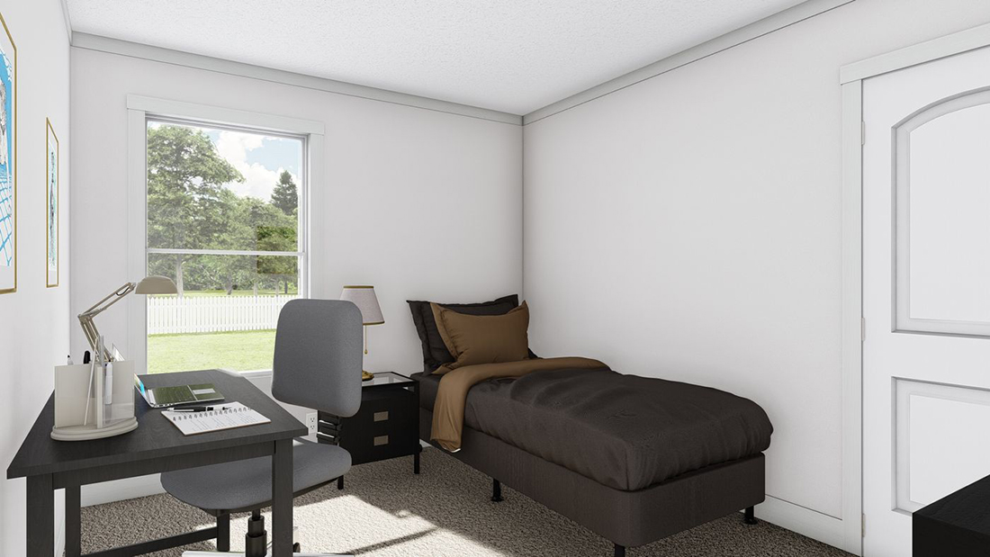The 2010 "HEY JUDE" 7228 Guest Bedroom. This Manufactured Mobile Home features 5 bedrooms and 2 baths.